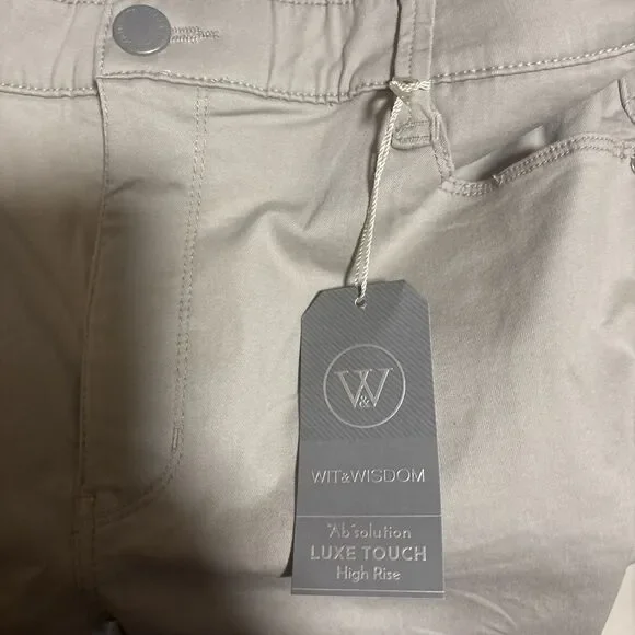 Wit & Wisdom HIGH RISE MICRO SLIT HEM STRAIGHT LEG PANTS SIze 14 - Picture 7 of 9